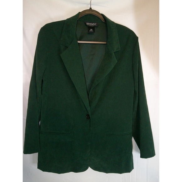 Briggs New York Jackets & Blazers - Briggs Petite Womens‎ Blazer 8P Green Long Sleeve Career Office Christmas